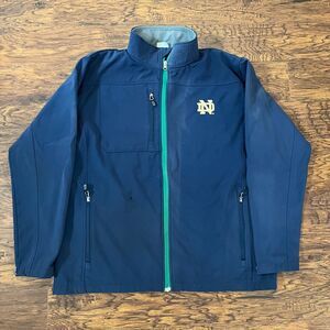 Notre Dame Fighting Irish Soft-Shell Jacket L 42/44 Navy Green Full Zip